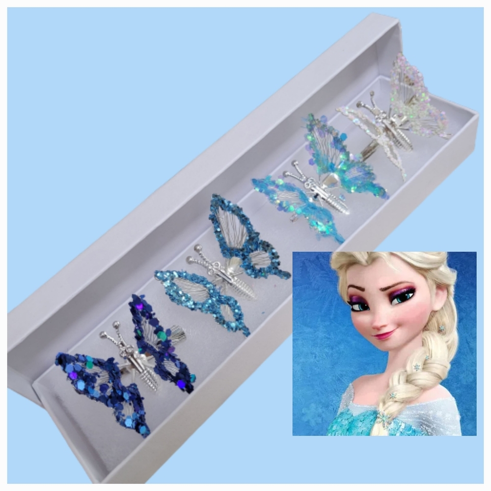 4 butterfly hair clips flutter moving wings like the 90s whimsical fairy